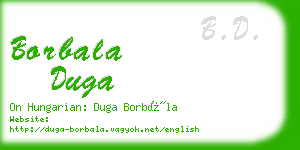 borbala duga business card